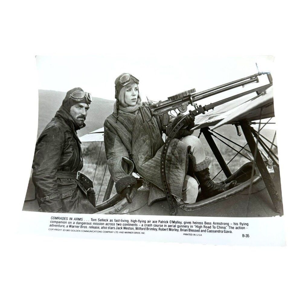 Tom Selleck & Bess Armstrong "High Road To China" Vintage Movie Promo Photo VTG